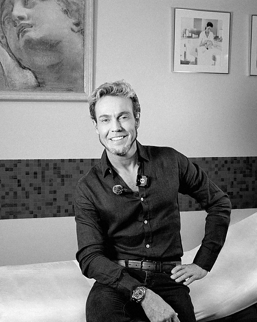 Dr Stéphane Auroy, aesthetic dermatologist, at his practice at 126 boulevard Saint-Germain à Paris